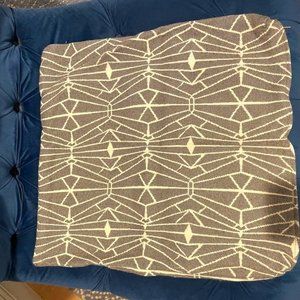 Two Grey+White Geometric Accent Pillowcases